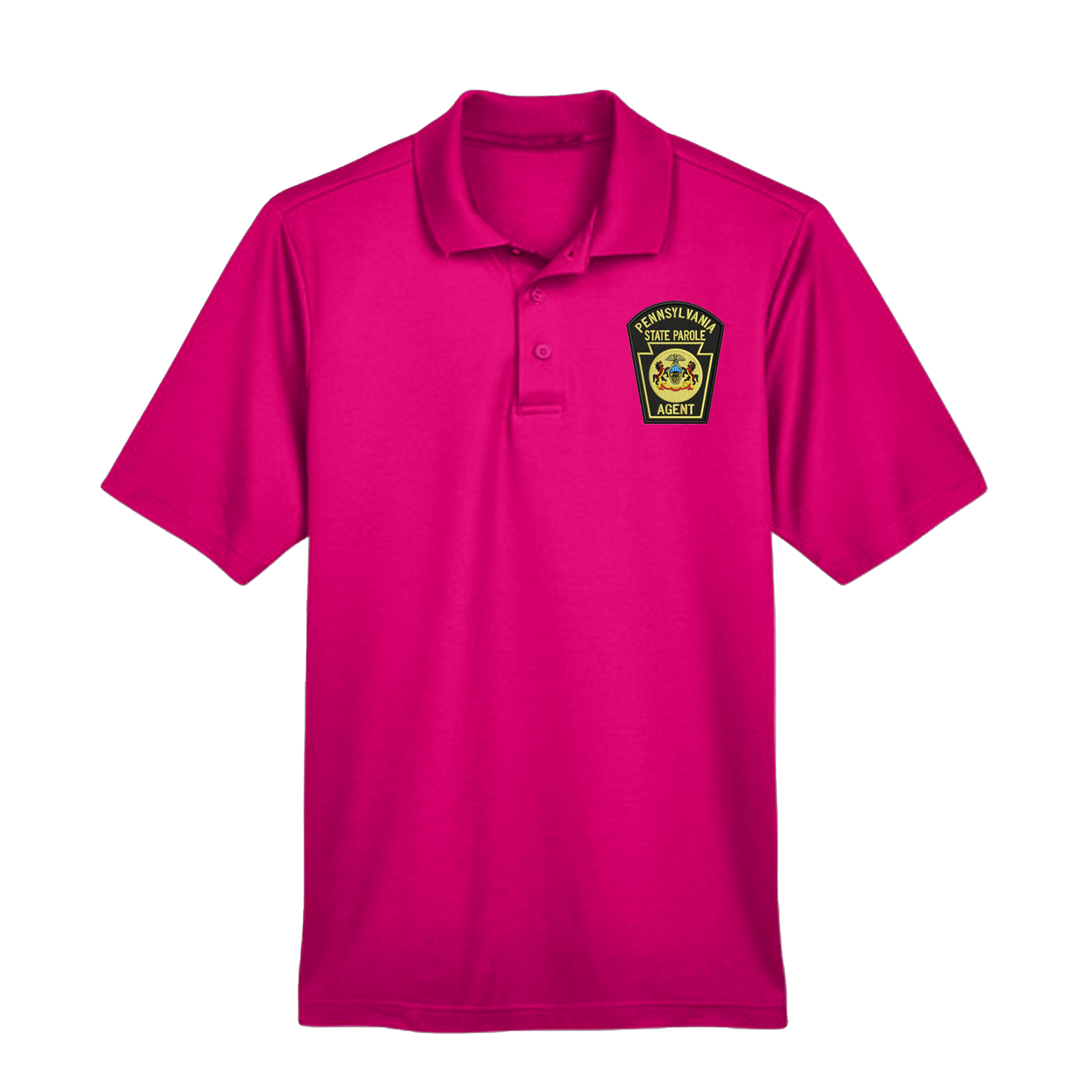 Men’s Luxury Performance Polo with Embroidered State Parole Agent Keystone-Full Color (Various Colors)