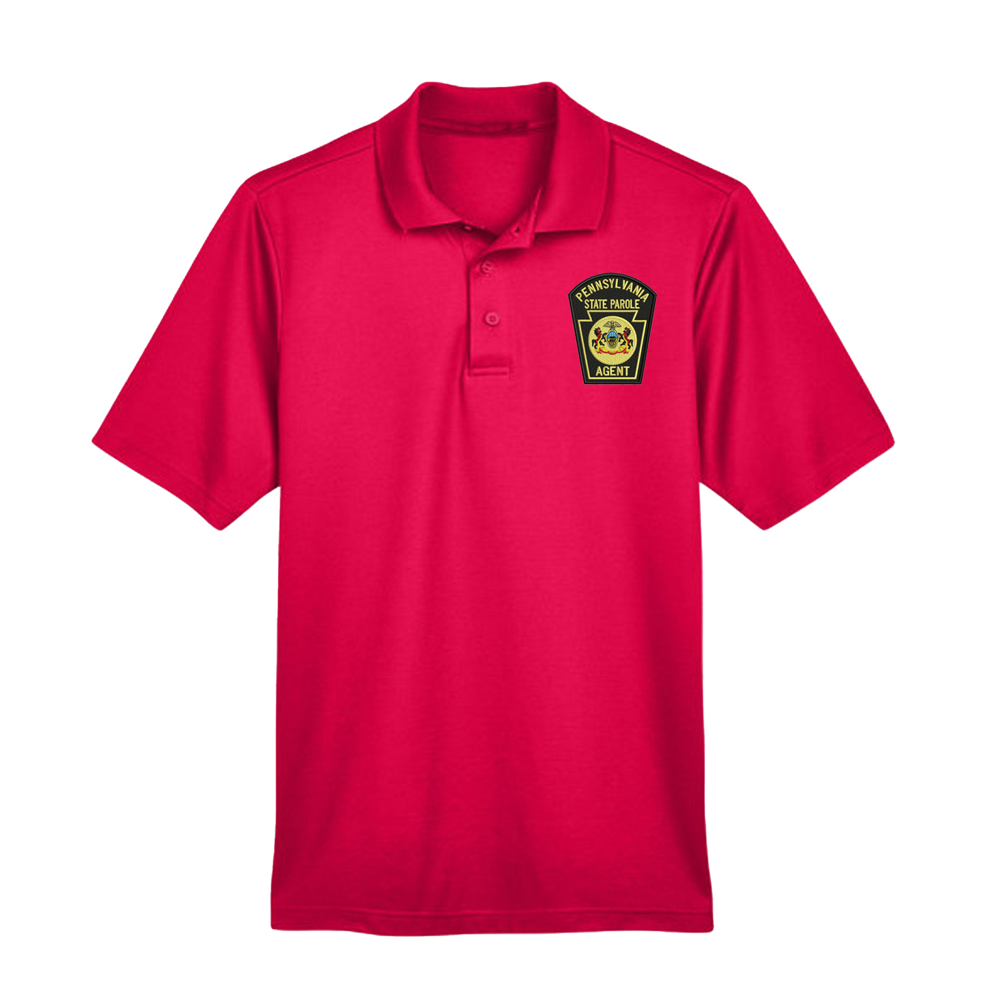 Men’s Luxury Performance Polo with Embroidered State Parole Agent Keystone-Full Color (Various Colors)