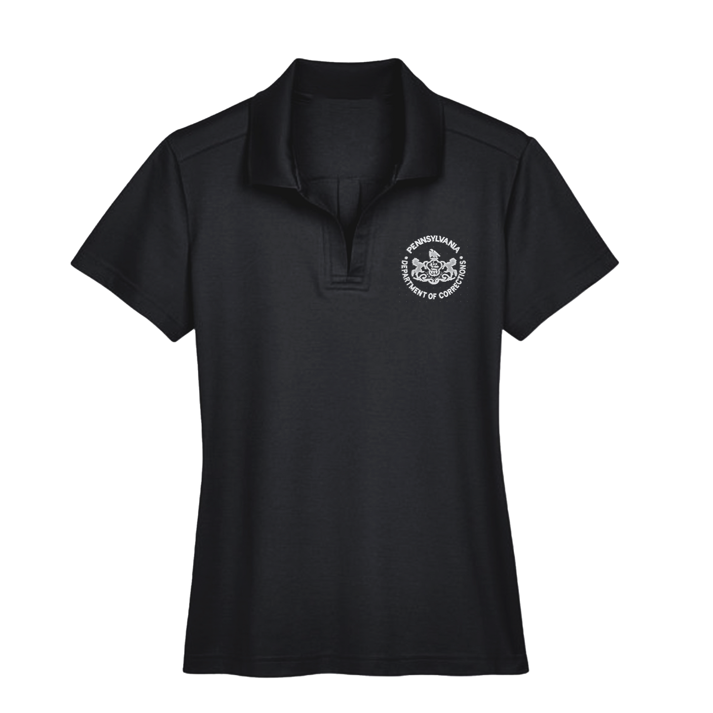 Ladies' Luxury Performance Polo with Embroidered Department of Corrections Logos (Various Colors)