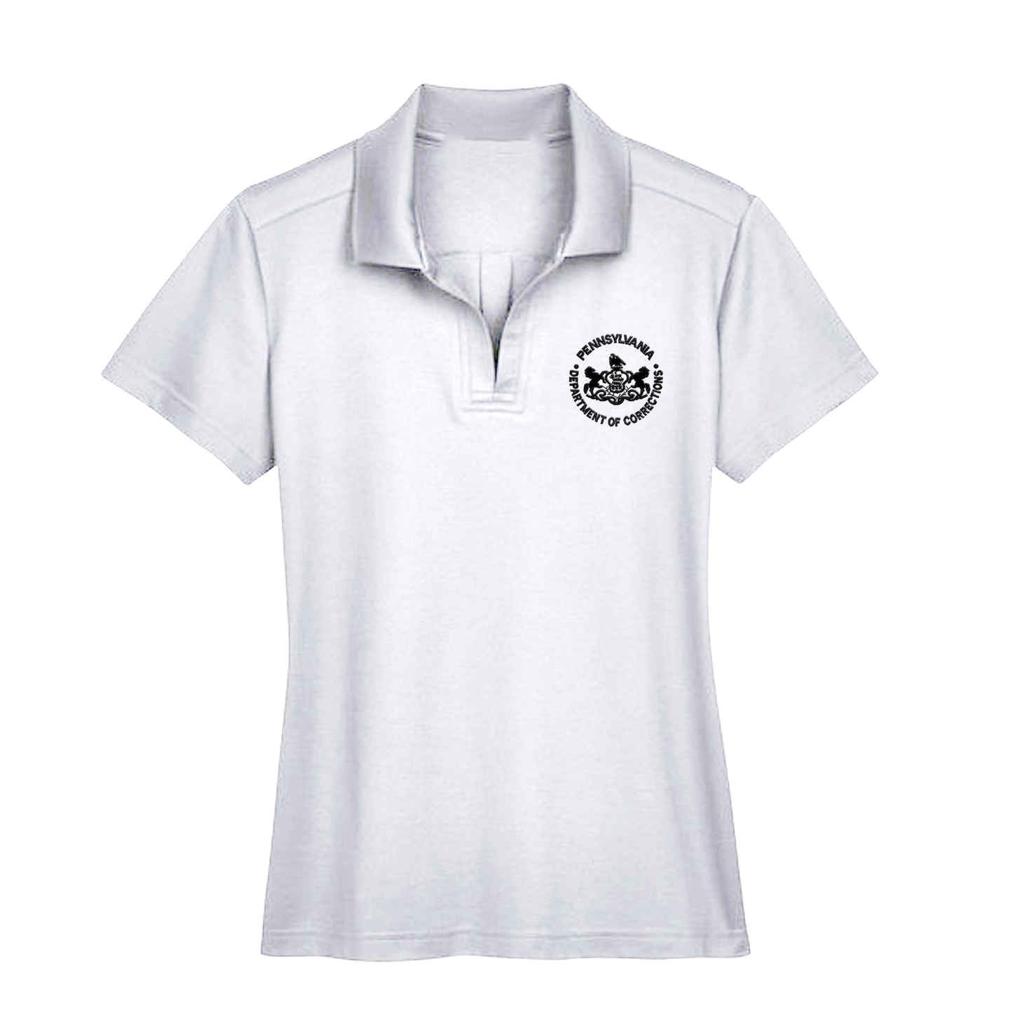 Ladies' Luxury Performance Polo with Embroidered Department of Corrections Logos (Various Colors)