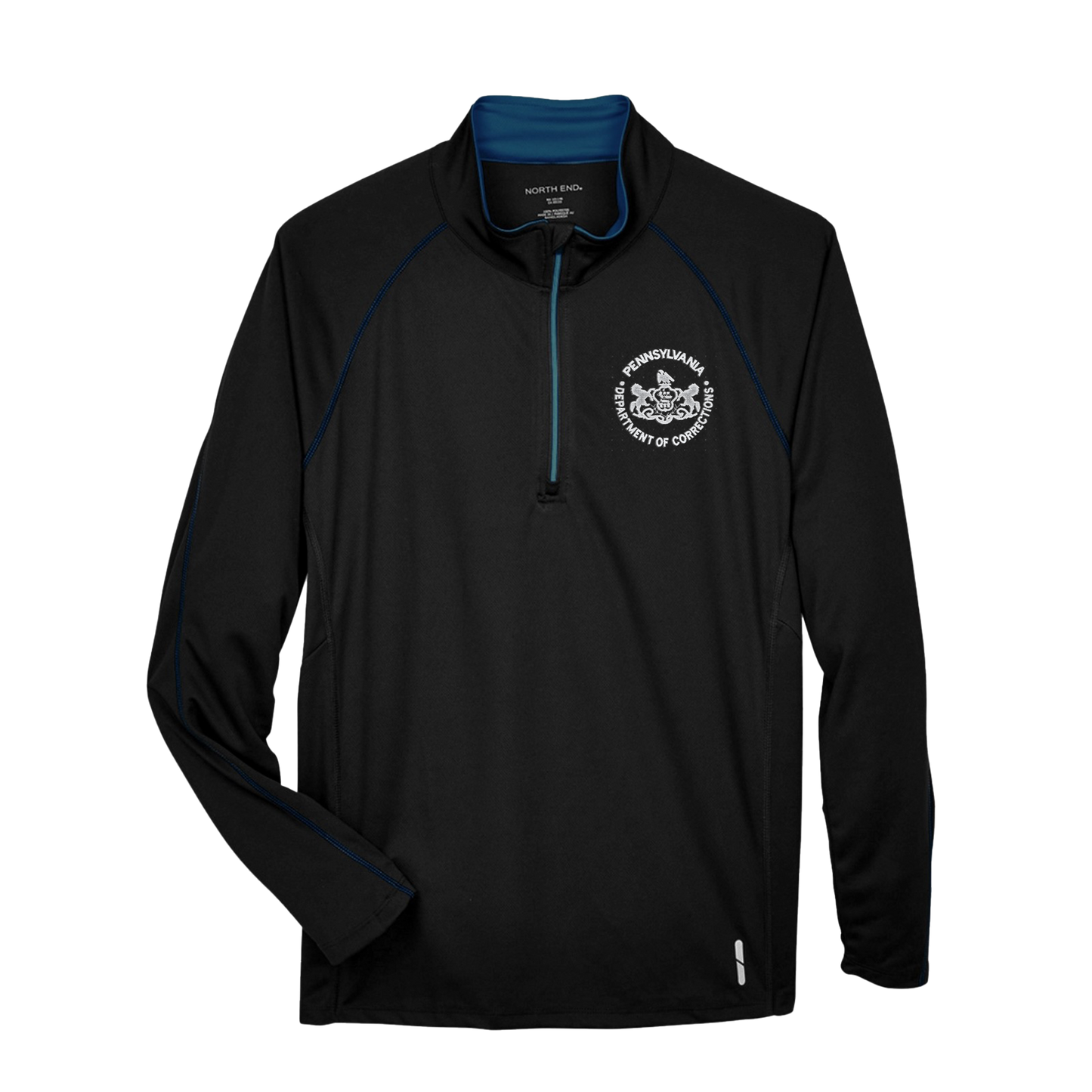 Adult Moisture-Wicking Quarter Zip Jacket with Embroidered Department of Corrections Seal (Various Colors)