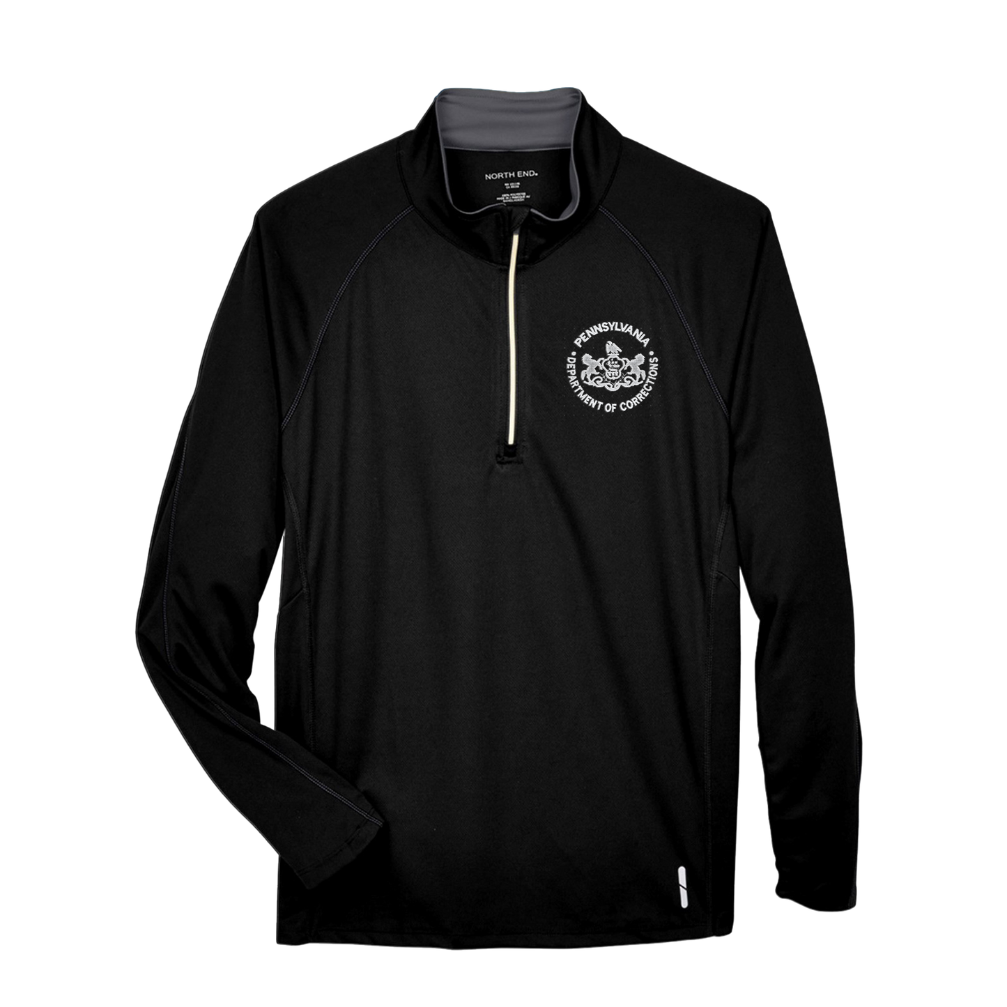 Adult Moisture-Wicking Quarter Zip Jacket with Embroidered Department of Corrections Seal (Various Colors)