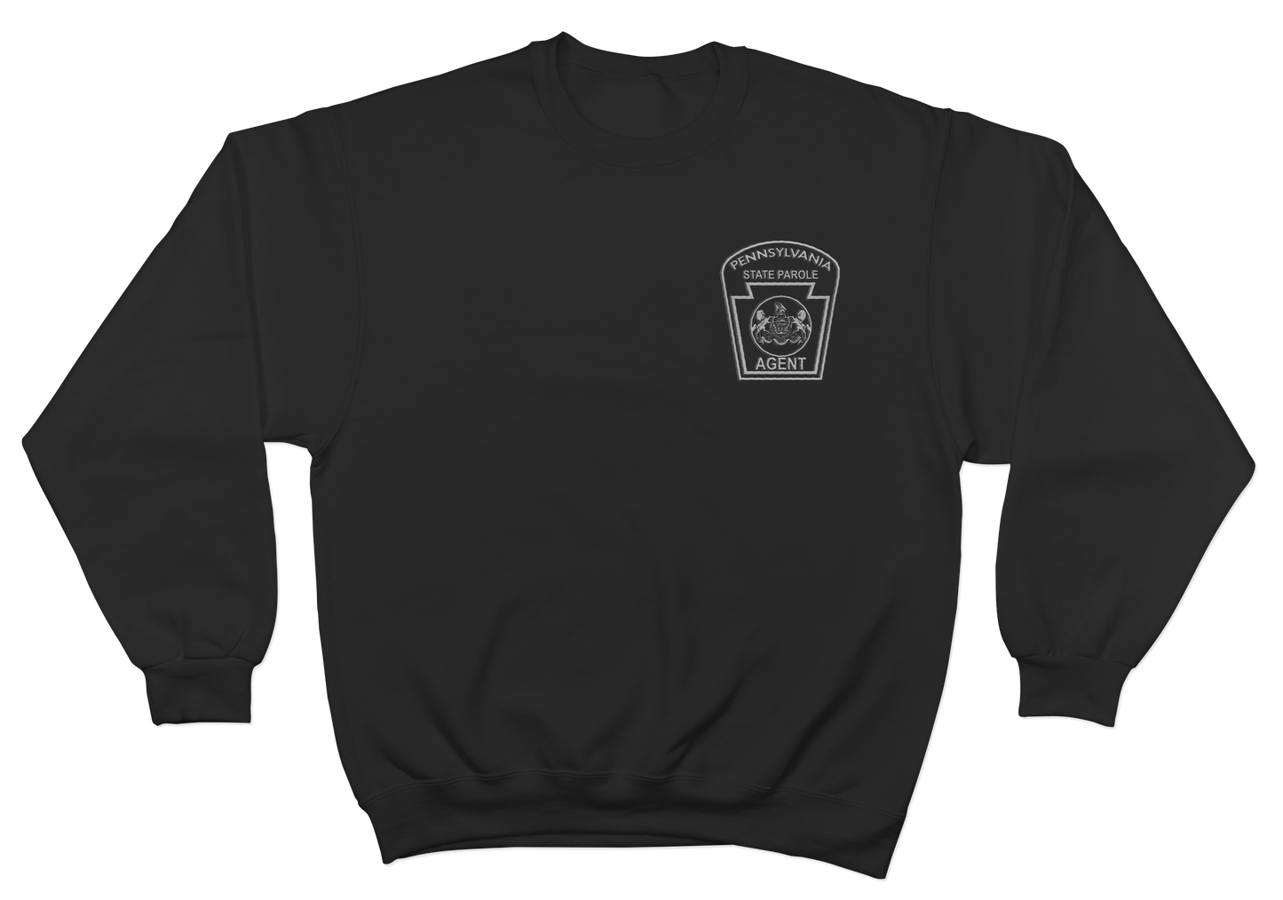 Crewneck Sweatshirt with Embroidered State Parole Agent Keystone (Various Colors)