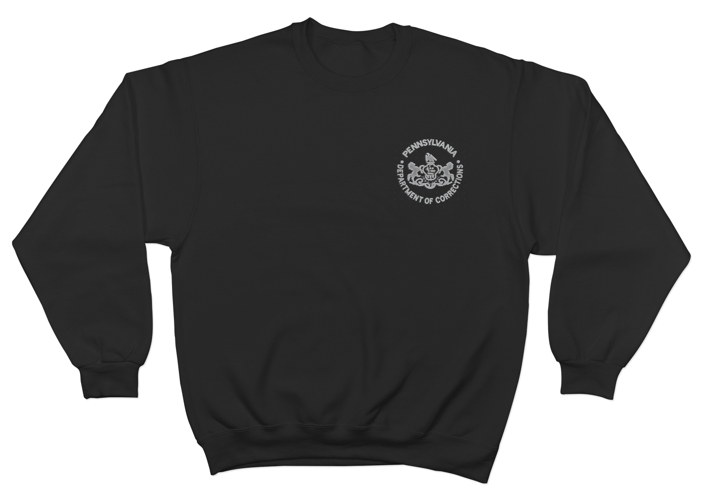 Crewneck Sweatshirt with Embroidered Department of Corrections Logos (Various Colors)