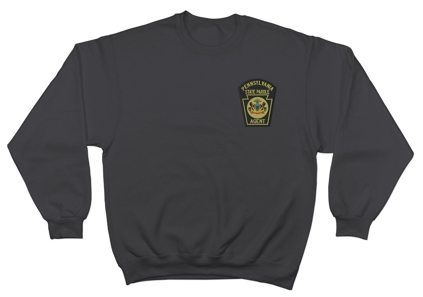 Crewneck Sweatshirt with Embroidered State Parole Agent Keystone (Various Colors)