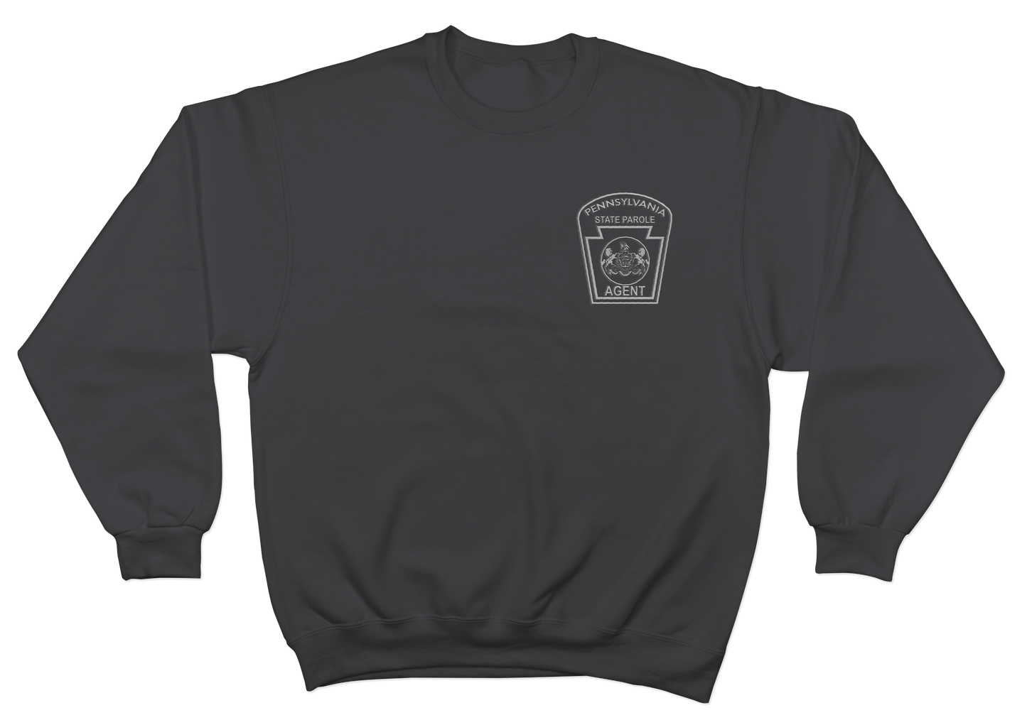 Crewneck Sweatshirt with Embroidered State Parole Agent Keystone (Various Colors)