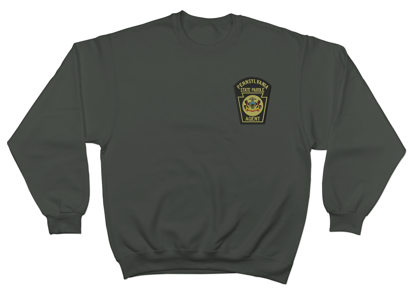 Crewneck Sweatshirt with Embroidered State Parole Agent Keystone (Various Colors)