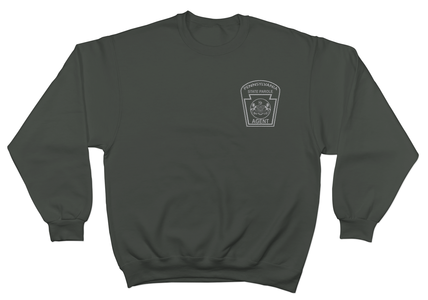 Crewneck Sweatshirt with Embroidered State Parole Agent Keystone (Various Colors)