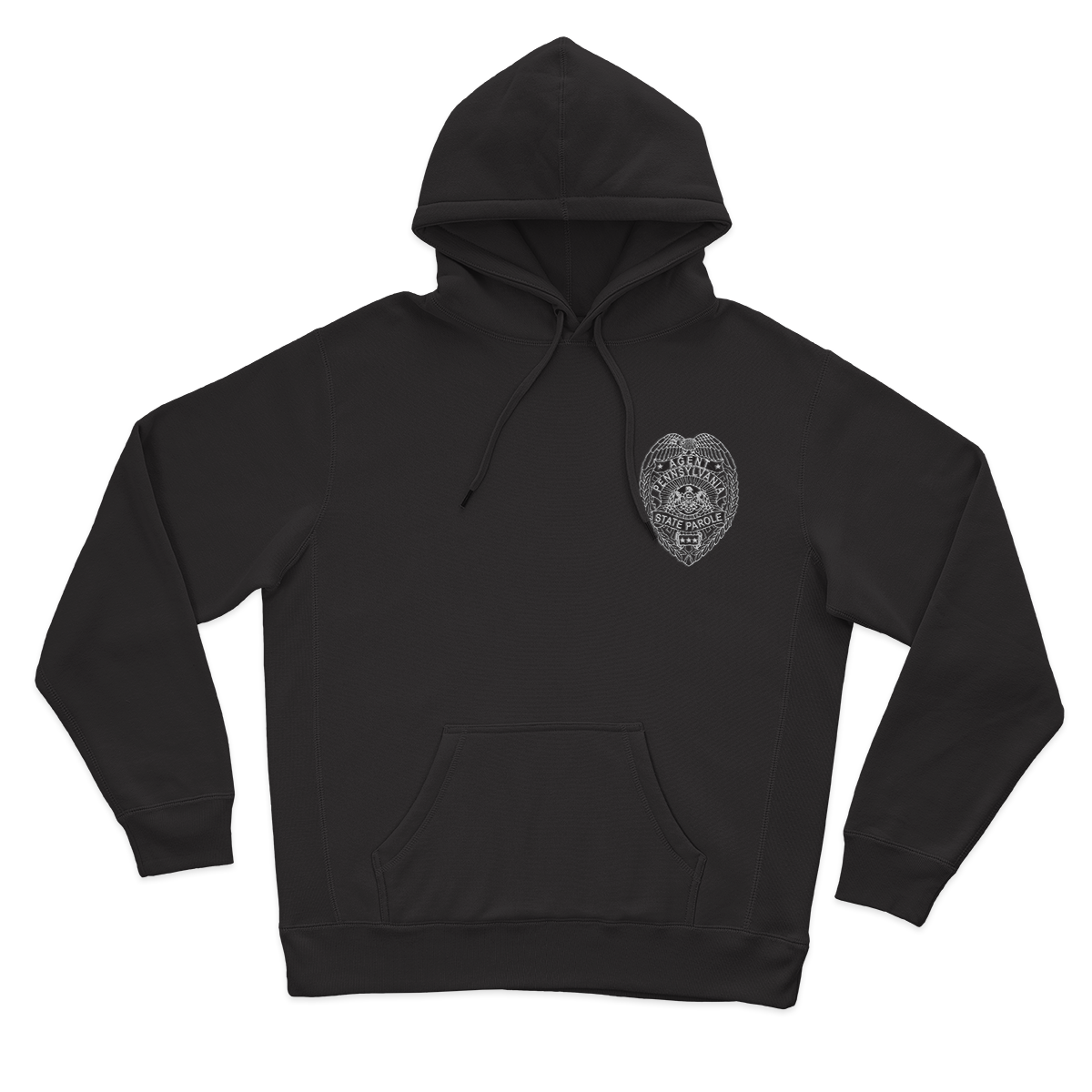 Classic Hooded Sweatshirt with Embroidered State Parole Agent Badge (Various Colors)