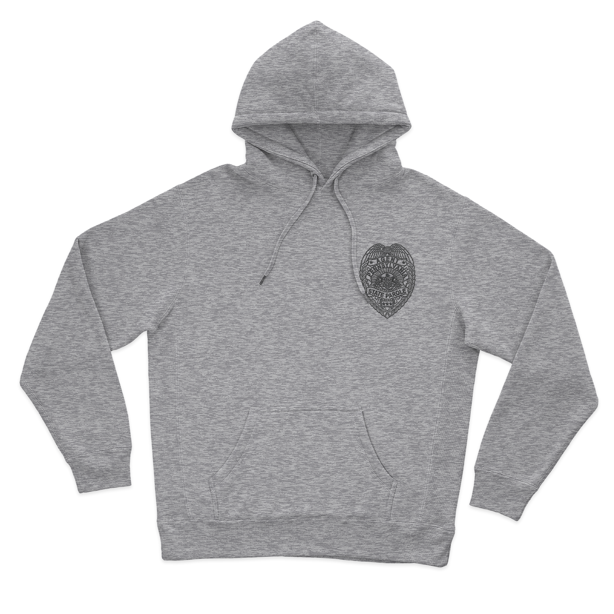 Classic Hooded Sweatshirt with Embroidered State Parole Agent Badge (Various Colors)