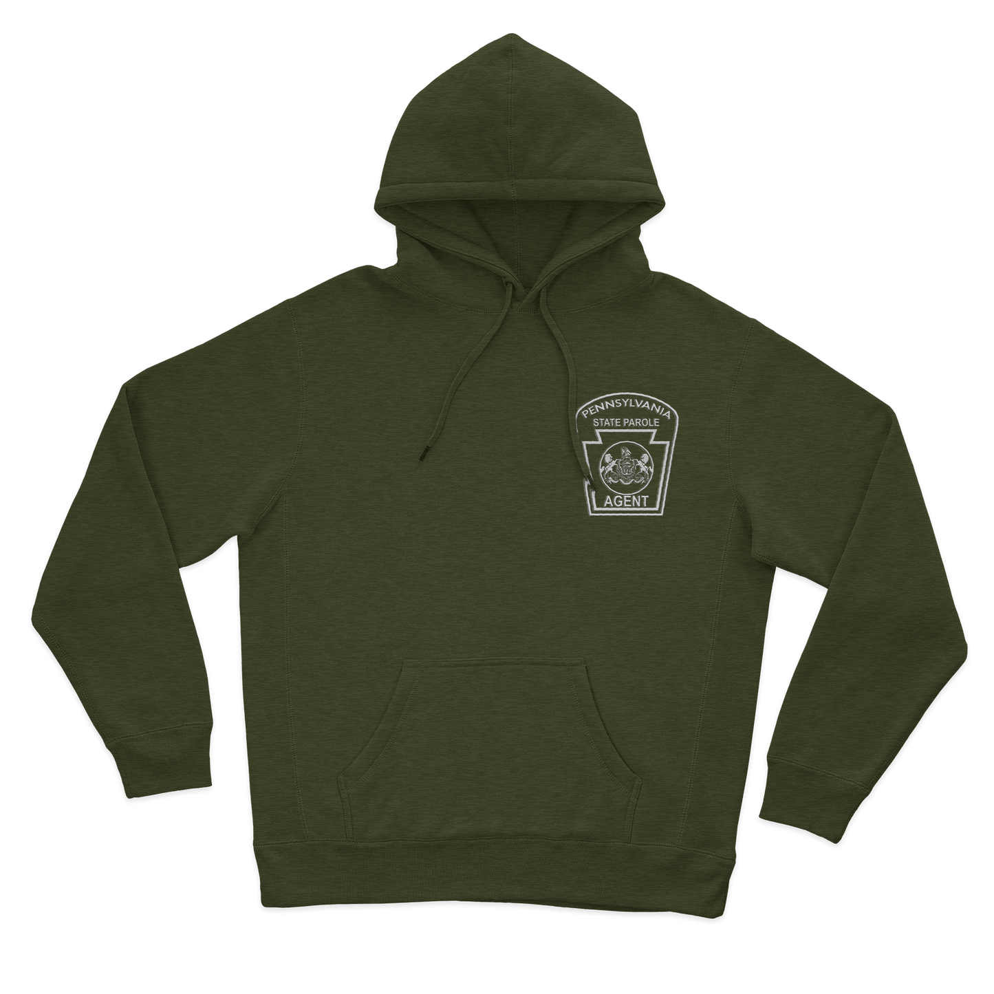 Classic Hooded Sweatshirt with Embroidered State Parole Agent Keystone (Various Colors)