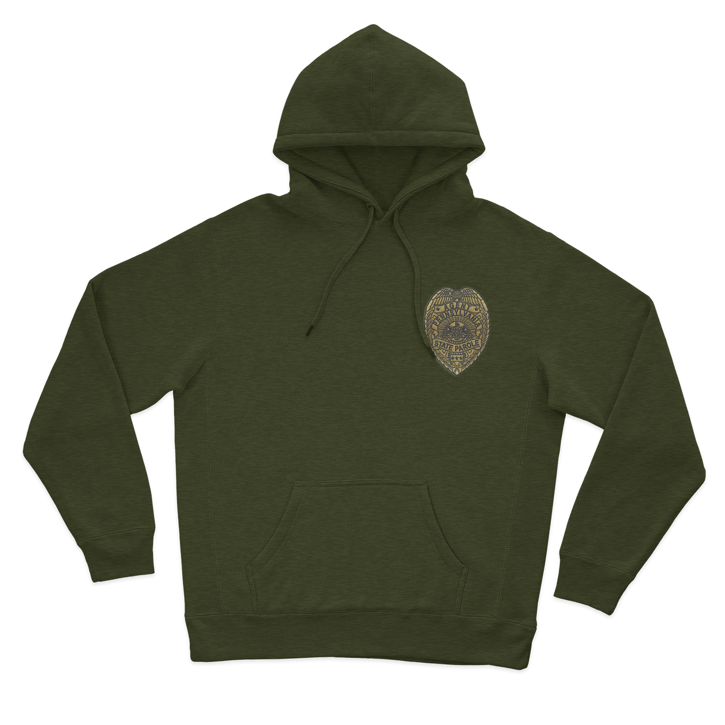 Classic Hooded Sweatshirt with Embroidered State Parole Agent Badge-Full Color (Various Colors)