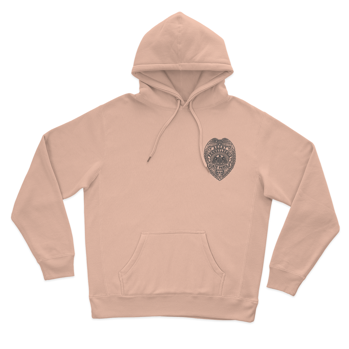 Classic Hooded Sweatshirt with Embroidered State Parole Agent Badge (Various Colors)