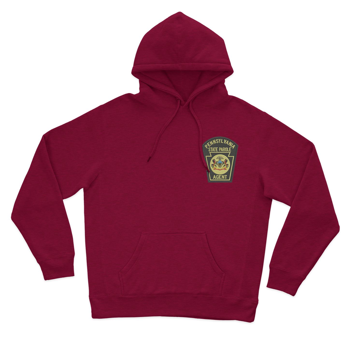 Classic Hooded Sweatshirt with Embroidered State Parole Agent Keystone-Full Color (Various Colors)