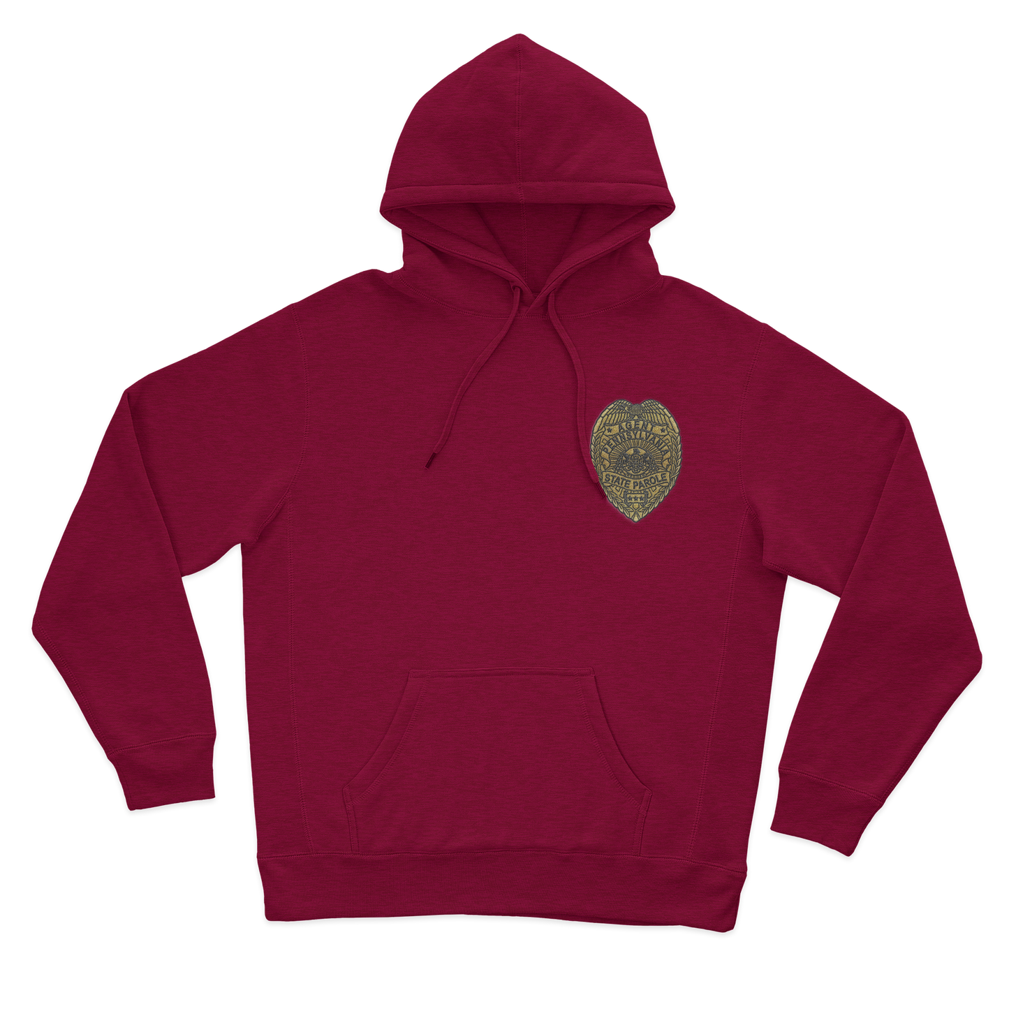 Classic Hooded Sweatshirt with Embroidered State Parole Agent Badge-Full Color (Various Colors)