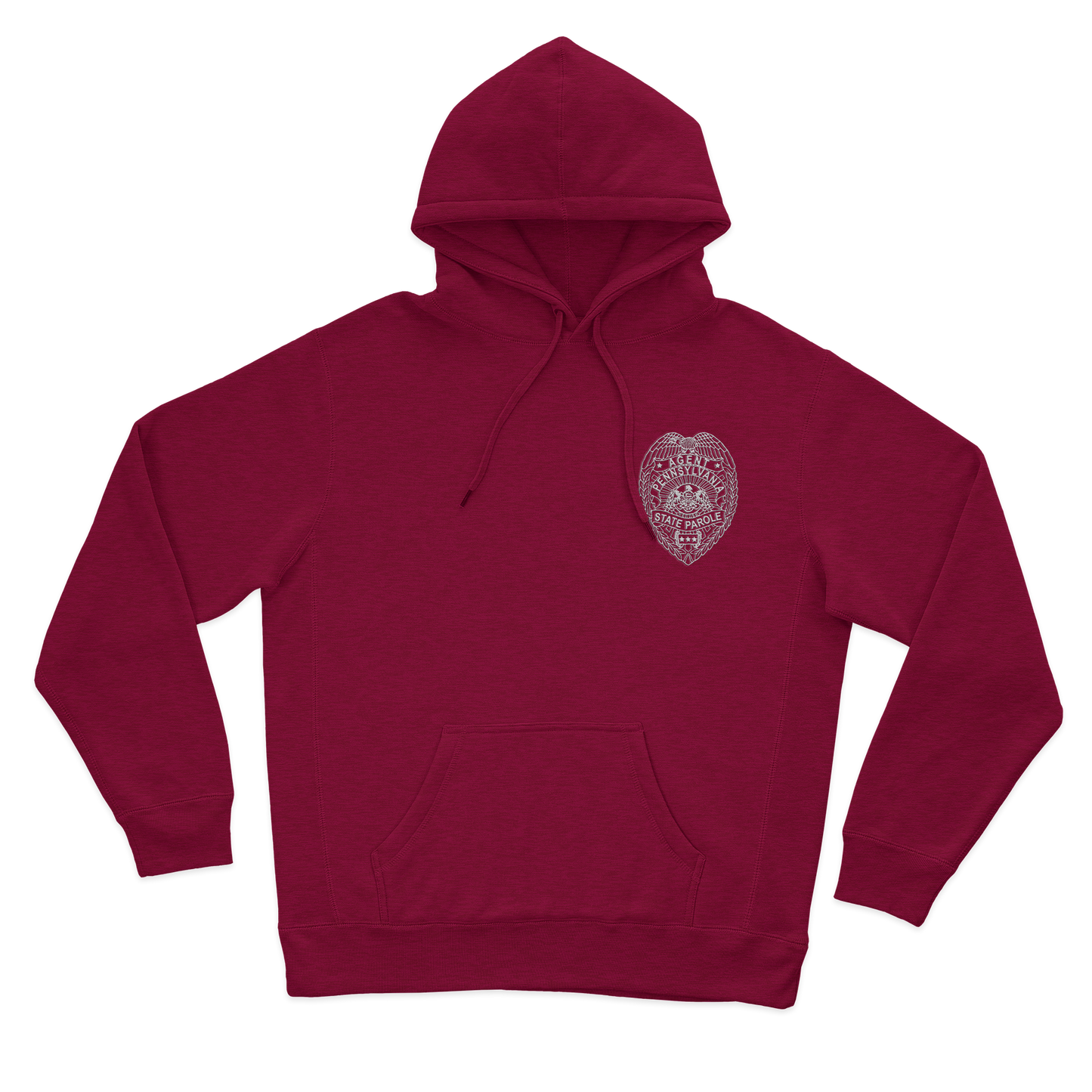 Classic Hooded Sweatshirt with Embroidered State Parole Agent Badge (Various Colors)