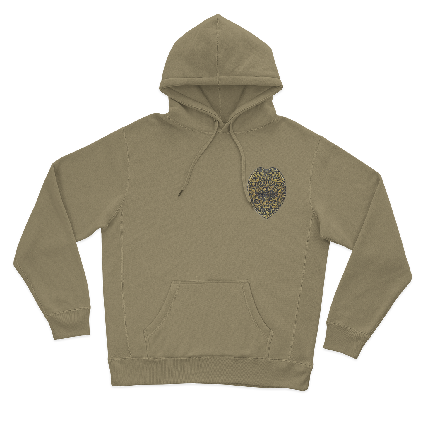 Classic Hooded Sweatshirt with Embroidered State Parole Agent Badge-Full Color (Various Colors)