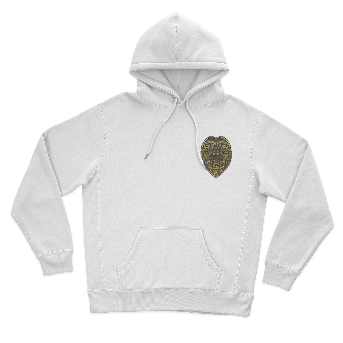 Classic Hooded Sweatshirt with Embroidered State Parole Agent Badge-Full Color (Various Colors)