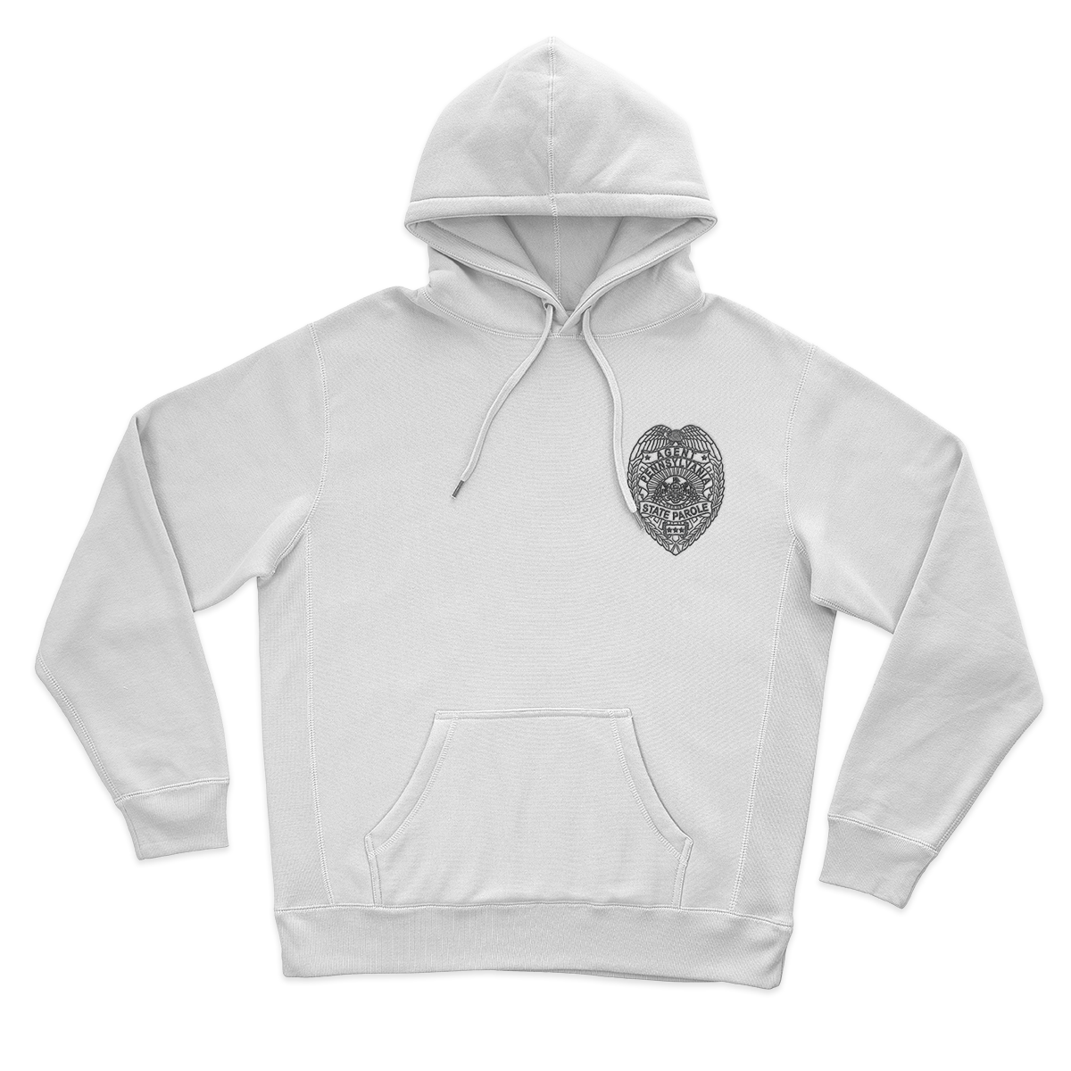 Classic Hooded Sweatshirt with Embroidered State Parole Agent Badge (Various Colors)