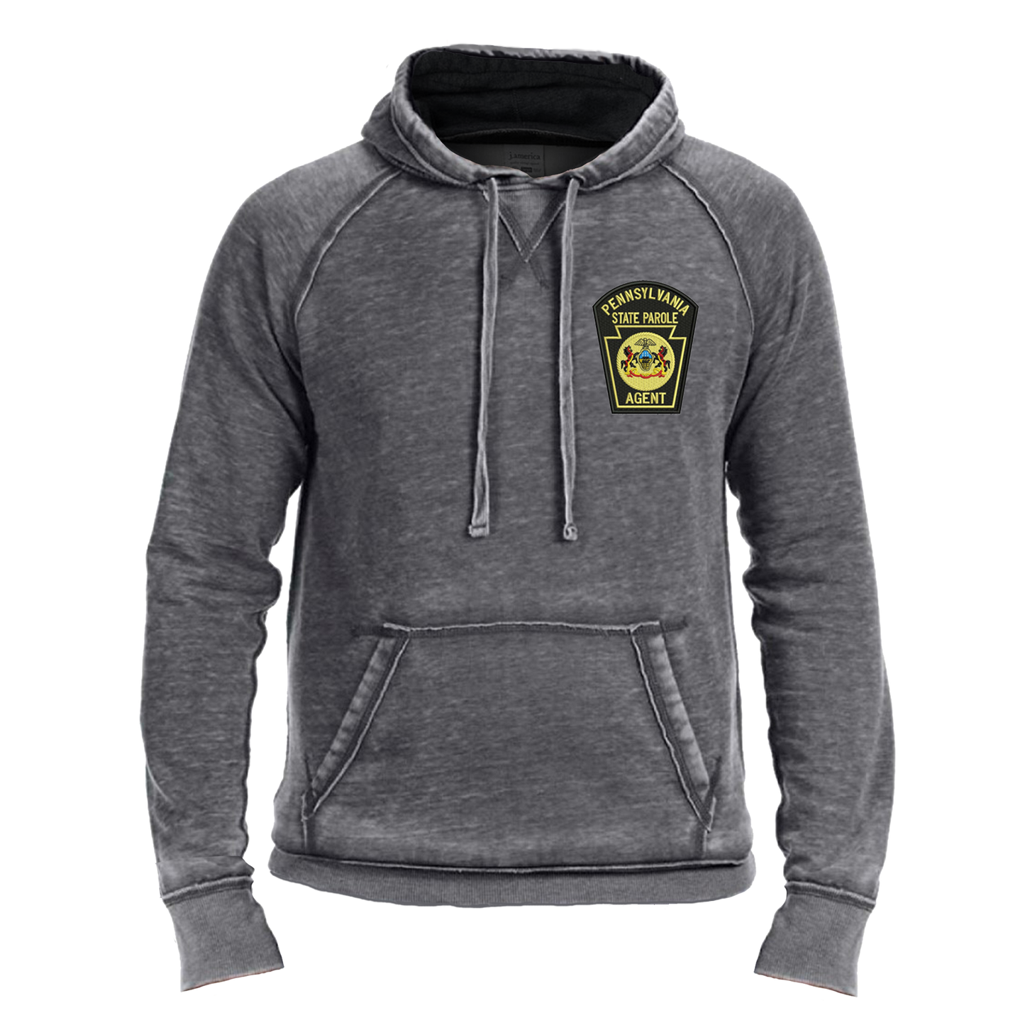 Vintage Hooded Sweatshirt with Embroidered State Parole Agent Keystone (Various Colors)