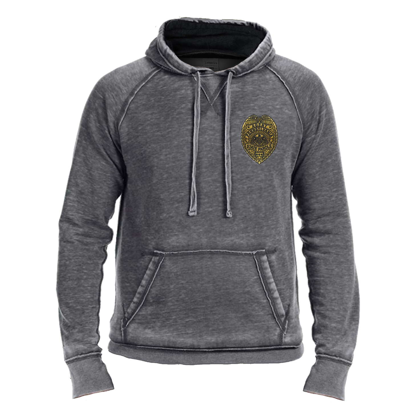 Vintage Hooded Sweatshirt with Embroidered State Parole Agent Badge (Various Colors)