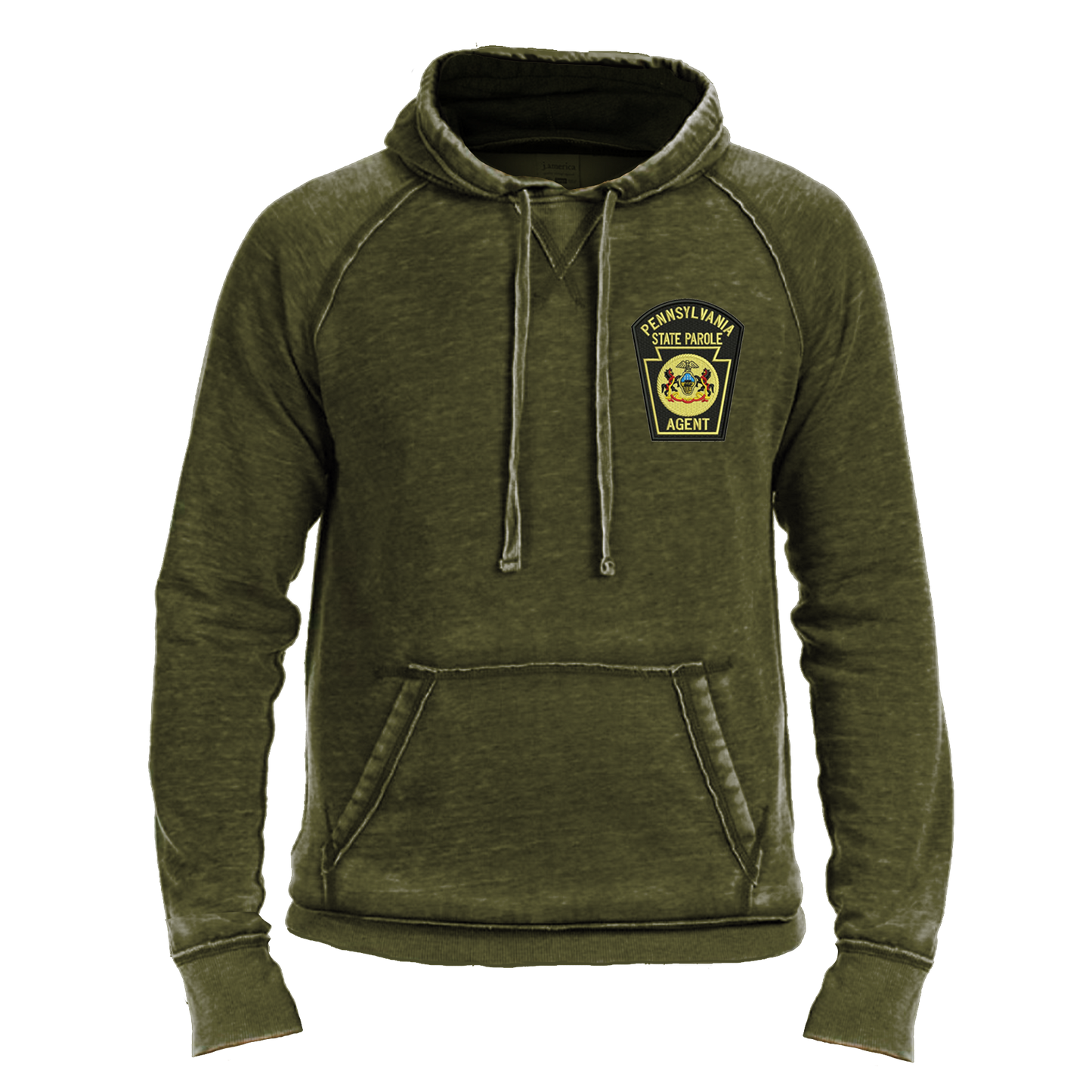 Vintage Hooded Sweatshirt with Embroidered State Parole Agent Keystone (Various Colors)