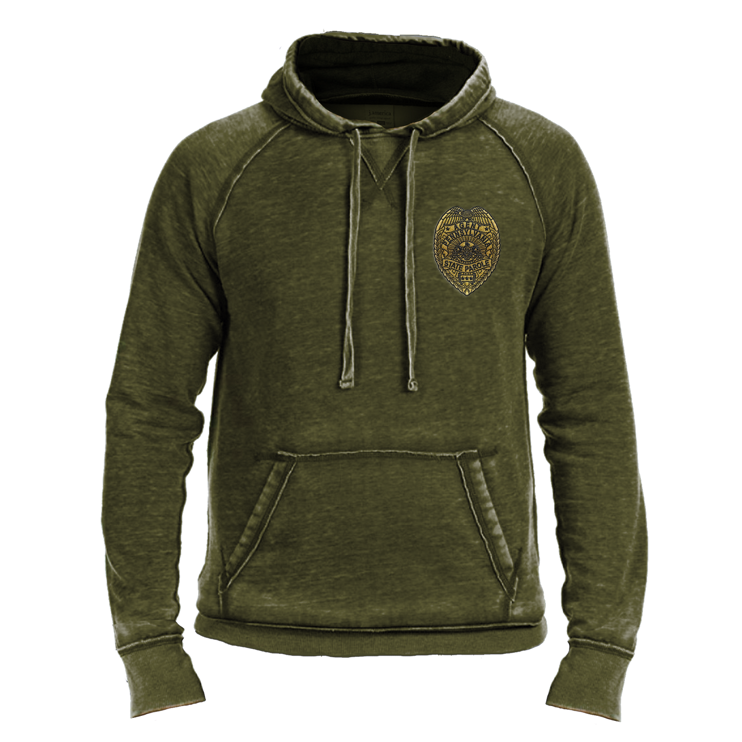 Vintage Hooded Sweatshirt with Embroidered State Parole Agent Badge (Various Colors)